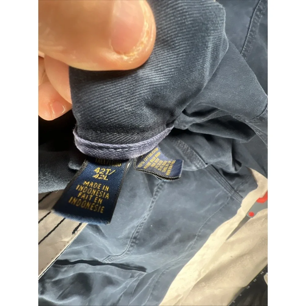 Polo Ralph Lauren Cargo Shorts Men‎ 42L Navy Blue Classic Fit Chino Pockets Flap